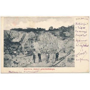 1904 Nyitra, Nitra; Zobori gránit kőbánya / Granitsteinbruch, Bergwerk (EK)