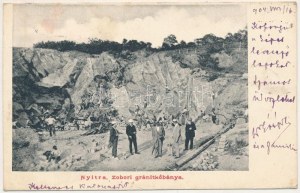 1904 Nyitra, Nitra; Zobori gránit kőbánya / Granitsteinbruch, Bergwerk (EK)