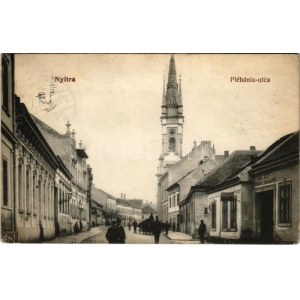 1910 Nyitra, Nitra; Plébánia utca, Dániel József üzlete. Fürst L. kiadása / street view, shop (EK...