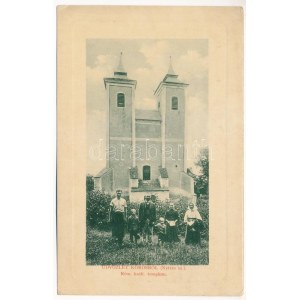 1915 Nyitrakoros, Koros, Krušovce; Római katolikus templom. W.L. Bp. 1910-13. 1307. / kostol (EK)
