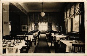 1932 Poprád (Magas-Tátra, Vysoké Tatry); Redout / Vigadó étterem / Redoute, Restaurant, Interieur. L. Petrovits Foto ...