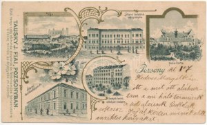 1899 (Vorläufer) Pozsony, Pressburg, Bratislava; Vár, állami felsőbb leányiskola, Notre Dame....