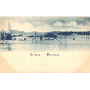 1899 (Vorläufer) Pozsony, Pressburg, Bratislava; Dunai rakpart / Banchina del Danubio