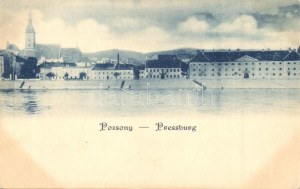 1899 (Vorläufer) Pozsony, Pressburg, Bratislava; Dunai rakpart / Dunajské nábřeží