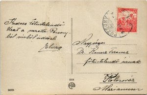 1918 Pozsony, Pressburg, Bratislava; Hal tér, zsinagóga, Koronázási templom, Korzó kávéház / sinagoga, chiesa...