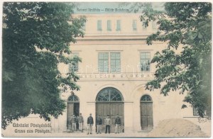 1912 Pöstyén, Pistyan, Piestany; Katonai fürdőház. Gipsz H. kiadása / Militär Badehaus / K.u.K. military bathhouse...