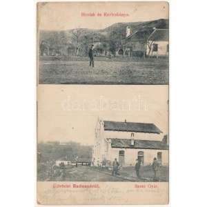 1915 Radosna, Radosina; Bírólak és kavics bánya, szeszgyár. Streicher Adolf kiadása és Brunner Adolf fényképész / Richter...