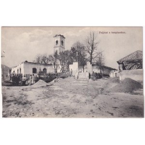 Rimakokova, Kokava nad Rimavicou; Feljárat a templomhoz, romok az 1911. augusztus 3-i tűzvész után ...