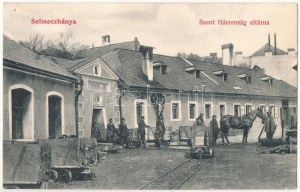1914 Selmecbánya, Schemnitz, Banska Stiavnica; Szentháromság altárna, bánya, lóvontatású iparvasút. Grohmann kiadása ...