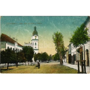 Szepesbéla, Spisská Belá (Zips); Fő tér, római katolikus templom, Béla szálloda / Hauptplatz, Kirche...