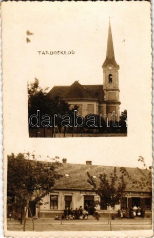 1939 Tardoskedd, Tvrdosovce ; Római katolikus templom, Vendéglő, Csirik Pál üzlete / Église catholique, restaurant, magasin...