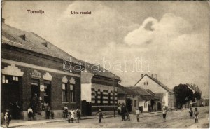 1913 Tornalja, Safárikovo, Tornala; utca részlet, Czenthe Pál üzlete / Straßenansicht, Geschäft (EK)