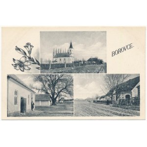 Vágbori, Borovce (Pöstyén, Piestany); templom, üzlet, utca / Kirche, Geschäft, Straße. Art Nouveau...