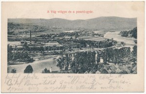 1912 Zsolna, Sillein, Zilina ; Vág völgye és Posztógyár. Lövy Fülöp kiadása / , vallée de la rivière Váh, usine de tissus + ...