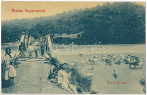 1909 Nagyberezna, Velykyi Bereznyi, Velky Berezny; Ung folyó és híd. W. L. 2786. / Rzeka Uż i most (fl...