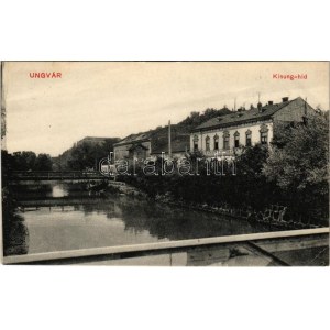 Ungvár, Uzshorod, Uzhhorod, Uzhorod; Kisung híd, Erzsébet szálloda. Völgyi József kiadása / Uzh river bridge, hotel (EK...