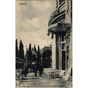 Abbazia, Opatija; Cursaal Quarnero / fürdő szálloda terasza / terasa lázeňského hotelu