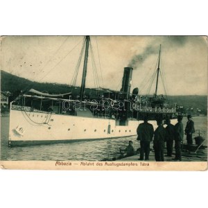 1907 Abbazia, Opatija; Abfahrt des Ausflugsdampfers Tátra. Editore A. Dietrich ...
