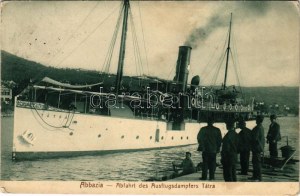 1907 Abbazia, Opatija; Abfahrt des Ausflugsdampfers Tátra. Editore A. Dietrich ...