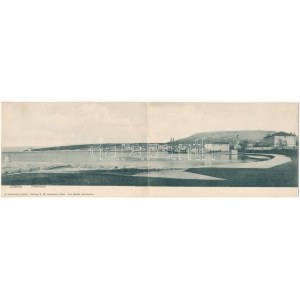 1906 Cherso, Cherso; cartoncino panoramico pieghevole a 2 piastrelle. A. Candellari (fl)