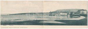 1906 Cres, Cherso ; carte panoramique pliante à 2 carreaux. A. Candellari (fl)