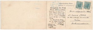 1906 Cres, Cherso ; carte panoramique pliante à 2 carreaux. A. Candellari (fl)
