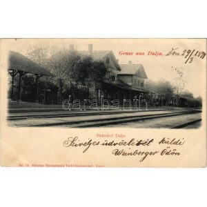 1899 (Vorläufer) Dálya, Dalja; Bahnhof / kolodvor / vasútállomás. Ottokar Rechnitzer n. 75./ stazione ferroviaria (EK...