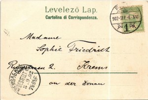 1902 Fiume, Rijeka; Stadtthurm / Városi toronyóra / wieża zegarowa. Secesyjna litografia