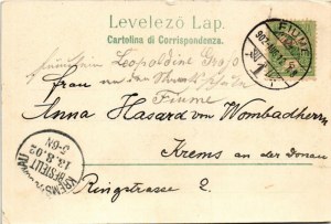 1902 Fiume, Rijeka; Osztrák-magyar haditengerészeti akadémia, vasútállomás vonattal / Academia di marina / K.u.K...