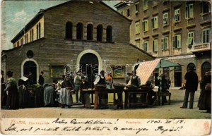 1903 Fiume, Rijeka ; Fischmarkt / Pescheria / Halpiac / marché aux poissons (szakadás / larme)
