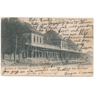 1904 Károlyváros, Karlovac, Karlstadt ; Kolodvor / Bahnhof / railway station / vasútállomás (EK)