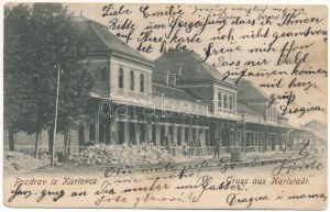 1904 Károlyváros, Karlovac, Karlstadt; Kolodvor / Bahnhof / dworzec kolejowy / vasútállomás (EK)