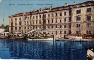 1915 Pola, Pula ; K.u.k. Infanterie Kaserne / military infantry barracks (EK) + 