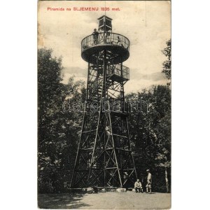 1917 Sljeme, Piramida na Sljemenu 1836 met. / Aussichtsturm (abgenutzte Ecken)