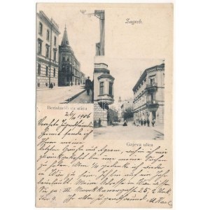 1906 Zagrzeb, Zágráb; Berislaviceva ulica, Gajeva ulica / ulice (Rb)