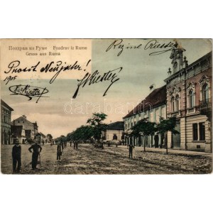1905 Árpatarló, Ruma ; utca, piac / vue de la rue, marché (fa)
