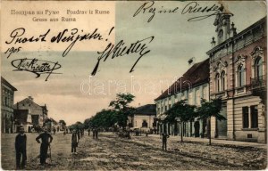 1905 Árpatarló, Ruma ; utca, piac / vue de la rue, marché (fa)