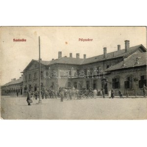 1907 Szabadka, Subotica; Pályaudvar, vasútállomás. Lipsitz kiadása / railway station (Rb)