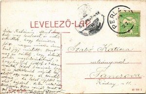 1909 Tital, Tisza parti részlet, hajóhíd. W. L. Bp. 2322. / Riva del fiume Tisa, ponte di barche
