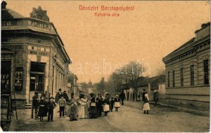 1910 Topolya, Bácstopolya, Backa Topola; Kálvária utca, Novák Károly üzlete. Wilheim Miksa kiadása 603. / street...