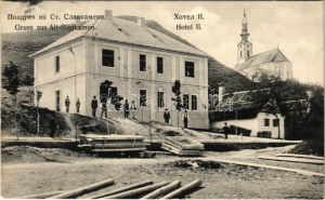 1909 Zalánkemén, Szalánkemén, Alt-Slankamen ; II. szálloda, templom / hôtel, église