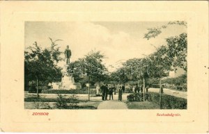 1910 Zombor, Sombor ; Szabadság tér, Schweidel József szobor. W.L. Bp. 3740. / place, monument (EK...