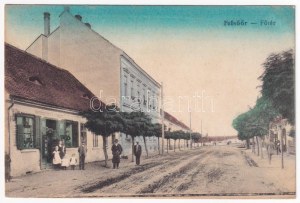1903 Felsőőr, Oberwart; Főtér, Könyvkötészet, könyv és papírkereskedés üzlete. Löwy Benő kiadása / Hauptplatz...
