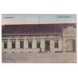 1915 Gyanafalva, Jennersdorf; Kettner vendéglő, étterem / Gasthaus / restaurant (EK)