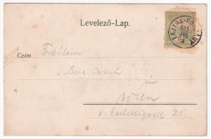 1905 Lajtapordány, Bad Prodersdorf, Leithaprodersdorf; Mineralbad / ásványfürdő. Szecessziós címeres litho ...