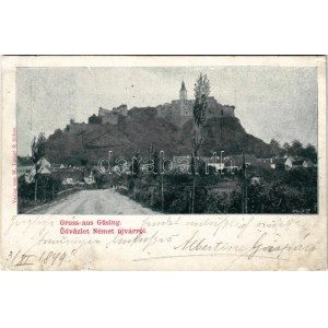 1899 (Vorläufer) Németújvár, Güssing; vár. M. Latzer &amp; Söhne / zamek (r)