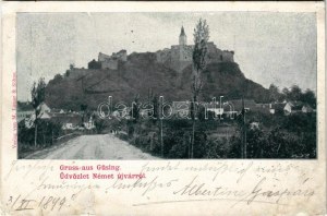 1899 (Vorläufer) Németújvár, Güssing; vár. M. Latzer & Söhne / Burg (r)