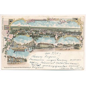 1900 Nezsider, Neusiedl am See ; Obere und Untere Vorstadt, Hauptgasse, K.u.k. Cavallerie Kaserne ...