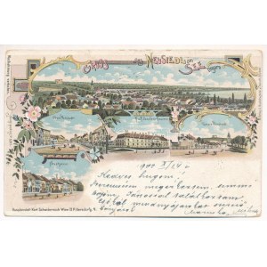 1900 Nezsider, Neusiedl am See; Obere und Untere Vorstadt, Hauptgasse, K.u.k. Cavallerie Kaserne ...