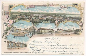 1900 Nezsider, Neusiedl am See ; Obere und Untere Vorstadt, Hauptgasse, K.u.k. Cavallerie Kaserne ...